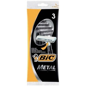 تصویر ژیلت یک تیغه متال بیک 3 عددی Bic Metal 1 Blade Gillette 3n