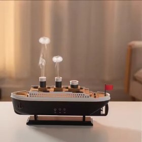 تصویر بخور سرد طرح کشتی تایتانیک با ریموت کنترل Titanic Ship Humidifier with Remote Control