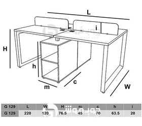 تصویر میز کار گروهی کاربردی مدل G129 