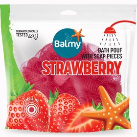 تصویر لیف و اسفنج حمام اورجینال برند Balmy مدل Strawberry Soap Bath Puff کد 46014094 