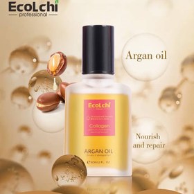 تصویر روغن آرگان وکلاژن بدون سوفات و بدون پارابن 60ml اکولچی Collagen and Argan oil ECOLCHI 60ml