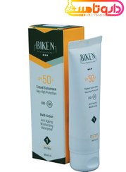 تصویر بیکن کرم ضد آفتاب SPF50 رنگی برای پوست های خشک شماره 1 Biken Tinted Sunscreen Very High Protection SPF50 For Dry Skin