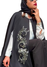 تصویر مانتو شنل مجلسی ساتن امریکایی 