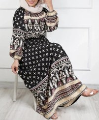 تصویر پیراهن ساحلی حاشیه دار بلند 7289 