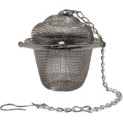 تصویر صافی چای استیل دوتکه با زنجیر 