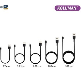 تصویر کابل تبدیل USB به MICRO USB کلومن مدل KD-30 KOLUMAN KD-30 USB TO MICRO USB 5IN1 CHARGE AND SYNC DATA CABLE