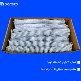 تصویر فنر صحافی فلزی مارپیچ شماره 14 بپیچ (Bepich)روکش دار 150 عددی 