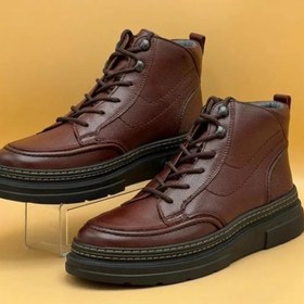 تصویر نیم بوت مردانه تمام چرم زیره لاستیک درجه 1 شمس سوبارو 2 - طوسی / 43 Natural leather