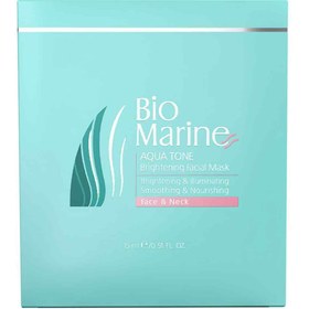 تصویر ماسک سه عددی روشن کننده و شفاف کننده صورت بایومارین Bio Marine حجم 15 میل 