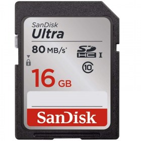 تصویر کارت حافظه سن دیسک Ultra مدل SDHC UHS-I ظرفیت 16 گیگابایت SanDisk Ultra SDHC UHSI 16GB Memory Card