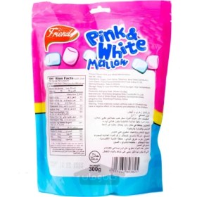 تصویر مارشمالو صورتی و سفید 300 گرم فرندز Friends Friends pink & white marshmallow 300 g