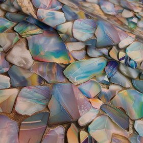 تصویر کاغذ کادوی گلاسه تکه‌های دل 