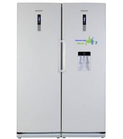 تصویر یخچال فریزر دوقلو زیرووات 28 فوت سفید چرمی مدل Zerowatt Z4RL/Z4FL Refrigerator 