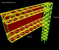 تصویر دانلود نقشه و محاسبات بیلبورد خرپایی با مقاطع قوطی 