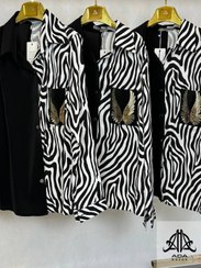 تصویر شومیز کرپ حریر طرح ببری 