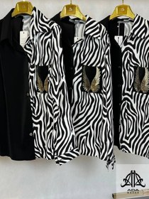 تصویر شومیز کرپ حریر طرح ببری 