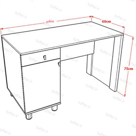 تصویر میز اداری مدل E104 R140 D 