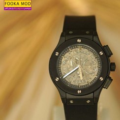 تصویر ساعت زنانه هابلوت سه موتوره اسکلتون مشکی - HUBLOT 