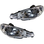 تصویر چراغ جلو چپ پژو 206 (بدون موتور ) جمع ساز - راست جمع ساز