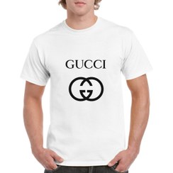 تصویر تیشرت آستین کوتاه سفید طرح برند گوچی Gucci | استایل لوکس | کد BR109 gucci-tshirt-br109