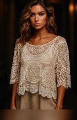 تصویر شومیز زنانه‌ی قلاب بافی از برند کوتون ترکیه 