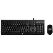 تصویر کیبورد و ماوس سیم دار اچ پی مدل HP KM100 HP KM100 Keyboard and Optical Mouse