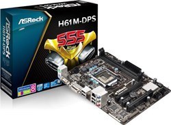 تصویر مادربرد ازراک ASROCK H61M-DPS Stock Motherboard ASROCK H61M-DPS