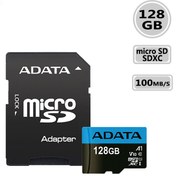 تصویر کارت حافظه میکرو ای دیتا Premier ظرفیت ۱۲۸ گیگابایت سرعت ۱۰۰MBps کلاس ۱۰ 