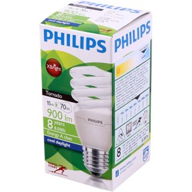 تصویر لامپ کم مصرف فیلیپس Philips Tornado Full Spiral E27 15W Philips Tornado E27 15W CDL Full Spiral Lamp