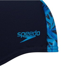 تصویر کلاه شنا آبی مردانه و زنانه BOOM CAP AU BONE اورجینال اسپیدو SPEEDO 