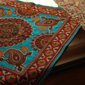 تصویر پته بقچه چهاربته حاشیه بازوبند آبی 