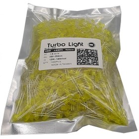 تصویر OVAL LED زرد 5mm برند Turbo Light تایوان بسته 1000 تایی 