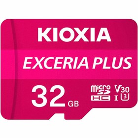 تصویر کارت حافظه میکرو اس دی کیوکسیا Exceria Plus 32GB Kioxia Exceria Plus LMPL1M032GG2 32GB UHS-I microSDHC Memory Card