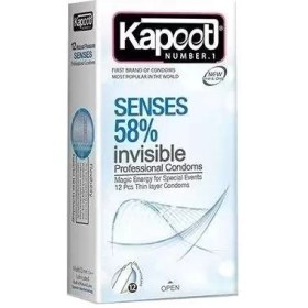 تصویر کاندوم شفاف و نازک کاپوت KAPOOT مدل SENSES 58% بسته 12عددی ا Clear and thin condom KAPOOT model SENSES 58% Clear and thin condom KAPOOT model SENSES 58%