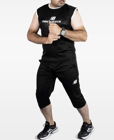 تصویر ست تاپ شلوارک مردانه مشکی NB مدل 1889 