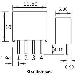 تصویر ماژول مبدل DC12V به DC5V ایزوله/ نویزگیر ماژول بلوتوث DC-DC Module B1205S-1WR3 5V 1W Hi-Link