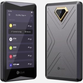 تصویر کیف پول سخت افزاری الیپال مدل Titan ۲۰۲۲ به همراه استند شارژ ا Ellipal Titan Cryptocurrency Hardware Wallet 