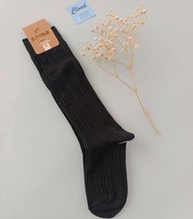 تصویر جوراب بلند زیر زانو گندمی زنانه 