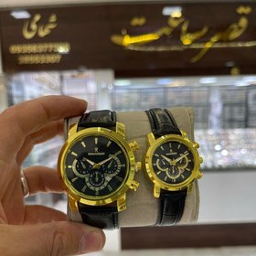 تصویر ساعت طرح سه موتور سه موتور پایین طرح کوکو ست - مشکی / زنانه The watch with three motors design is the bottom three motors design of Coco