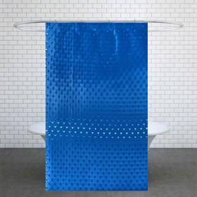 تصویر پرده حمام کد S180 سایز 180x180 سانتی متر - سفید صدفی 