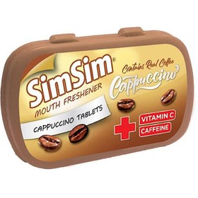 تصویر قرص خوشبو کننده دهان سيم سيم با 2 طعم قهوه و کاپوچينو Sim Sim mouth freshener tablet coffee and cappuccino