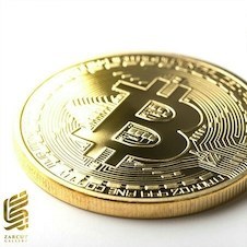 تصویر سکه بیت کوین تزیینی با روکش طلا سکه بیت کوین تزیینی با روکش طلا