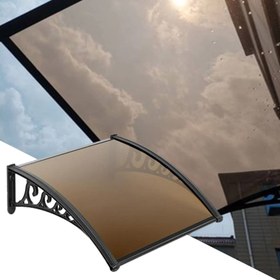 تصویر بارانگیر و سایبان در و پنجره پلی کربنات مدل بیتا 80/100 - بی رنگ 