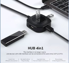 تصویر هاب تایپ سی چهار پورت کوتتسی Coteetci USB3.0*1 USB2.0*3 HUB 83008 