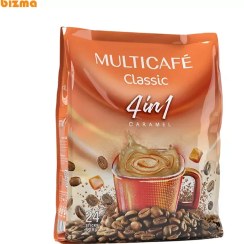 تصویر کافی میکس کاراملی 4 در 1 مولتی کافه بسته 24 عددی Multicafe 4 In 1 Caramel Coffee Mix 24 Sachets