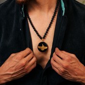 تصویر گردنبند روکش طلا مردانه مدل GMF01 با سنگ اونیکس سایز ۷۳ سانتیمتر 