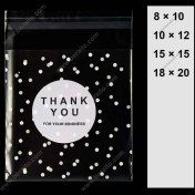 تصویر سلفون بسته بندی لبه چسب دار شفاف سایز بندی THANK YOU ۱ کیلوگرم 