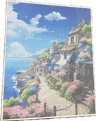 تصویر نقاشی الماسی مخصوص مبتدیان روی بوم طرح ساحل سایز ۵۰*۴۰ 