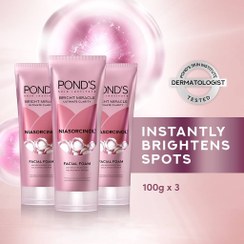 تصویر فوم شستشوی روشن کننده پوندز Ponds نیاسورسینول POND'S Bright Miracle Facial Wash Niasorcinol with Niacinamide and E-Resorcinol 