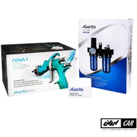 تصویر کیت پیستوله رنگ حرفه ای اوریتا نوا مدل Auarita Nova Spray Gun Kit HVLP 